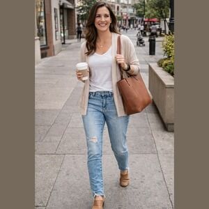 KUT From the Kloth Womens‎ Size 6 Mid Rise Distressed Skinny Jeans Raw Hem